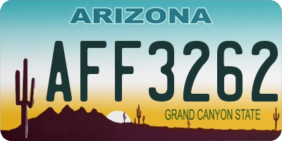 AZ license plate AFF3262