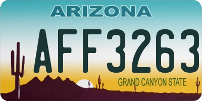 AZ license plate AFF3263