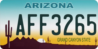 AZ license plate AFF3265