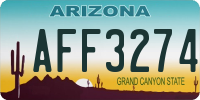 AZ license plate AFF3274