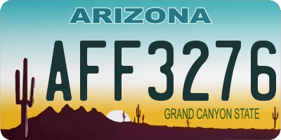 AZ license plate AFF3276