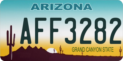 AZ license plate AFF3282