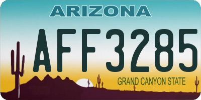 AZ license plate AFF3285
