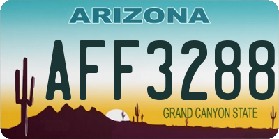 AZ license plate AFF3288