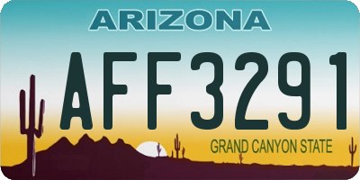 AZ license plate AFF3291