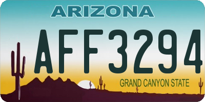 AZ license plate AFF3294