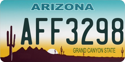 AZ license plate AFF3298