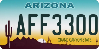 AZ license plate AFF3300