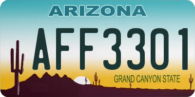 AZ license plate AFF3301