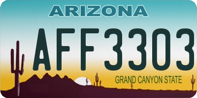 AZ license plate AFF3303