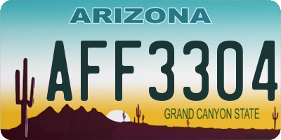 AZ license plate AFF3304