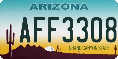 AZ license plate AFF3308