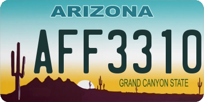 AZ license plate AFF3310
