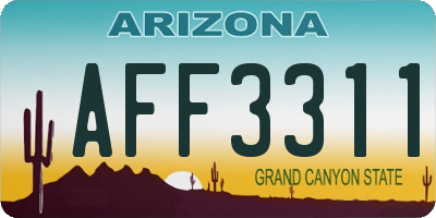 AZ license plate AFF3311