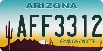 AZ license plate AFF3312