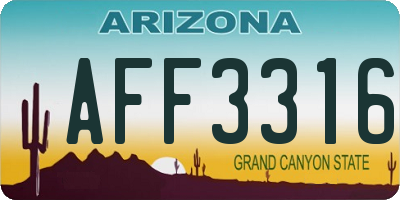 AZ license plate AFF3316
