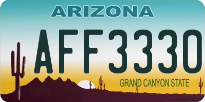 AZ license plate AFF3330