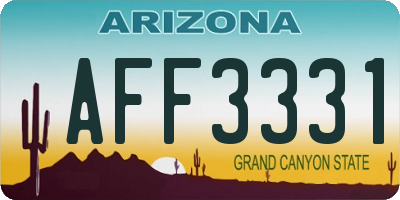 AZ license plate AFF3331