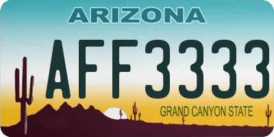 AZ license plate AFF3333