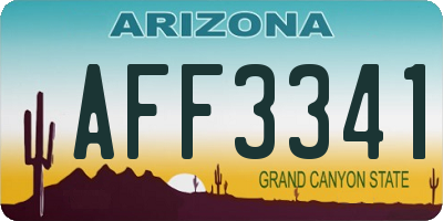 AZ license plate AFF3341
