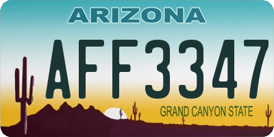 AZ license plate AFF3347