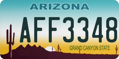 AZ license plate AFF3348