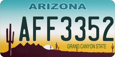 AZ license plate AFF3352