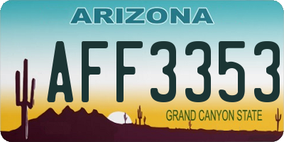 AZ license plate AFF3353