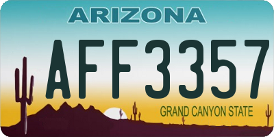 AZ license plate AFF3357
