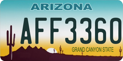 AZ license plate AFF3360