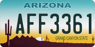 AZ license plate AFF3361