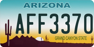 AZ license plate AFF3370