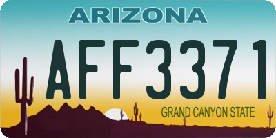 AZ license plate AFF3371
