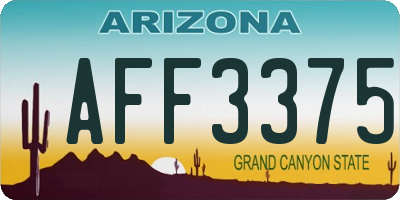 AZ license plate AFF3375
