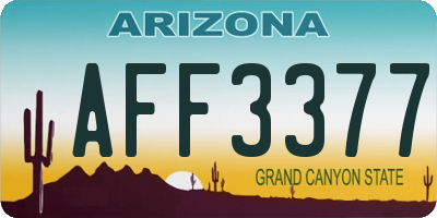 AZ license plate AFF3377