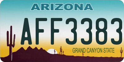 AZ license plate AFF3383