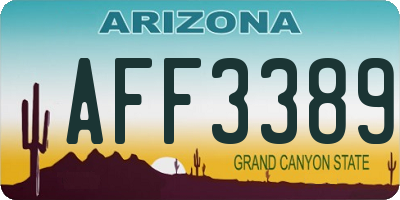 AZ license plate AFF3389
