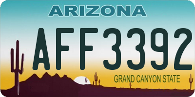 AZ license plate AFF3392