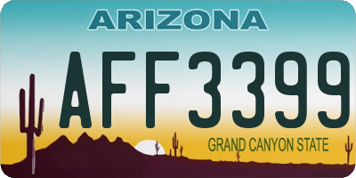 AZ license plate AFF3399