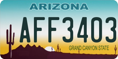 AZ license plate AFF3403