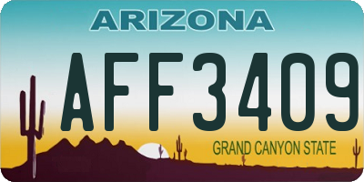 AZ license plate AFF3409