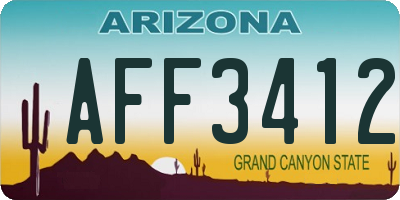 AZ license plate AFF3412
