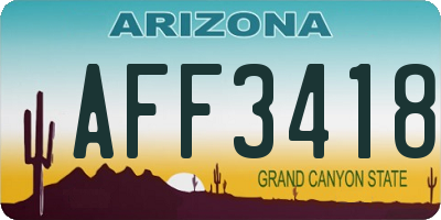 AZ license plate AFF3418