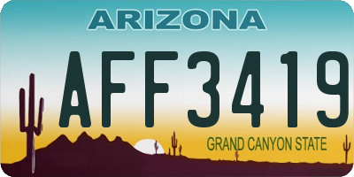 AZ license plate AFF3419