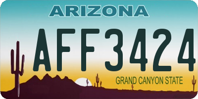 AZ license plate AFF3424