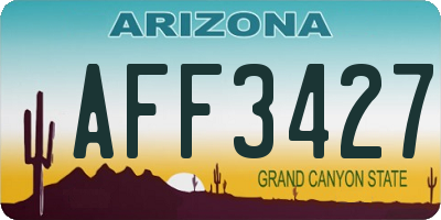 AZ license plate AFF3427