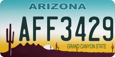 AZ license plate AFF3429