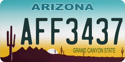 AZ license plate AFF3437