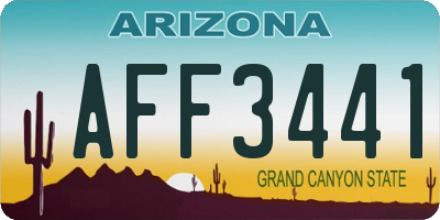 AZ license plate AFF3441