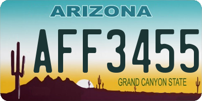 AZ license plate AFF3455